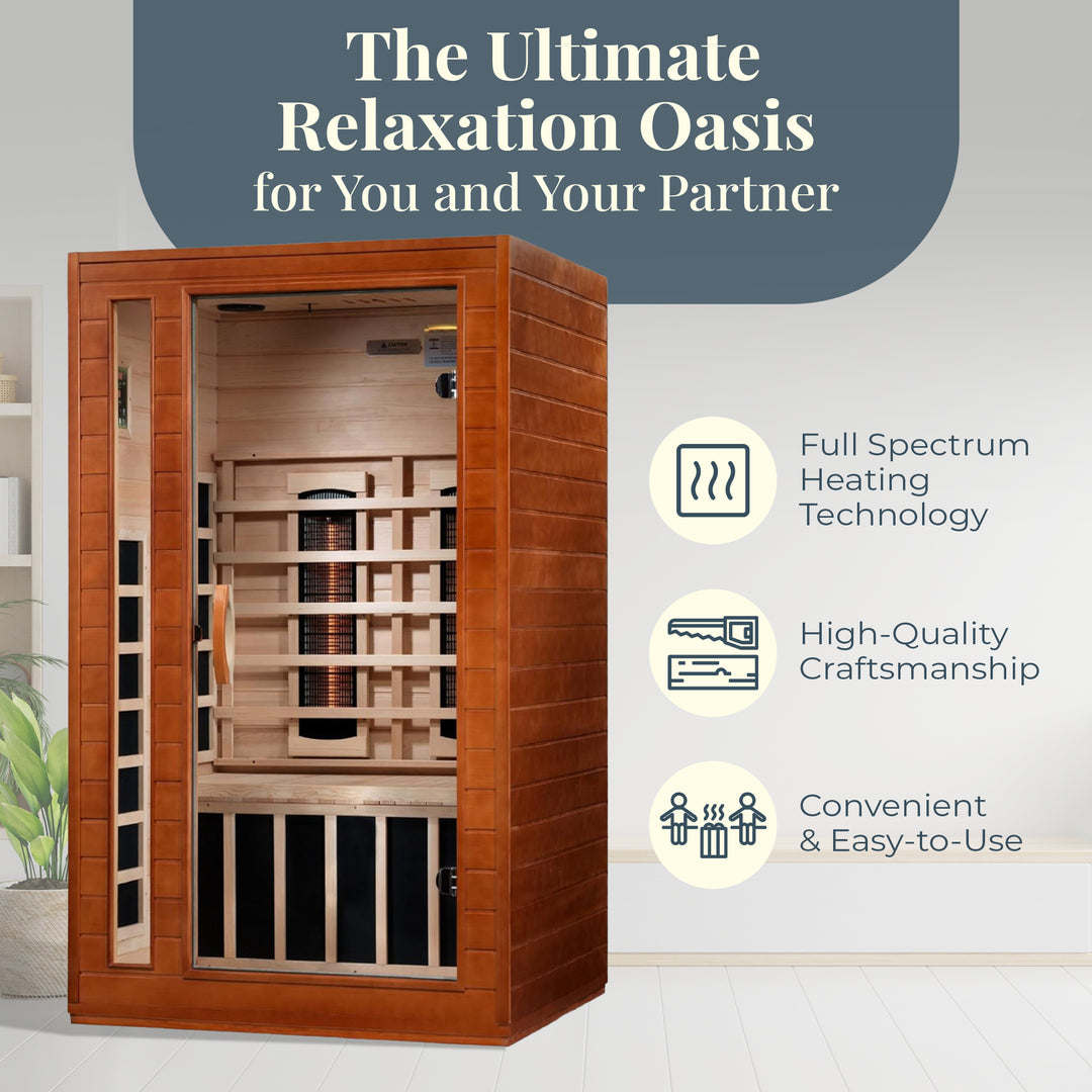 Dynamic Saunas 2-Person Full Spectrum Infrared Sauna Lighting, Speakers, Cardoba