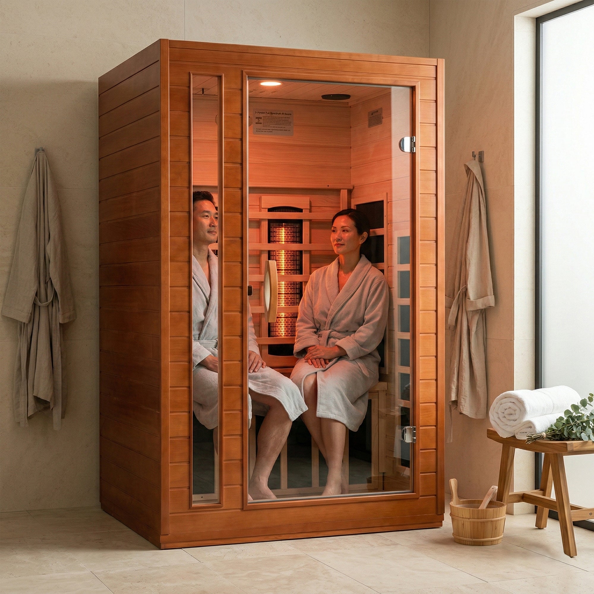 Dynamic Saunas 2-Person Full Spectrum Infrared Sauna Lighting,Speakers(Open Box) - VMInnovations