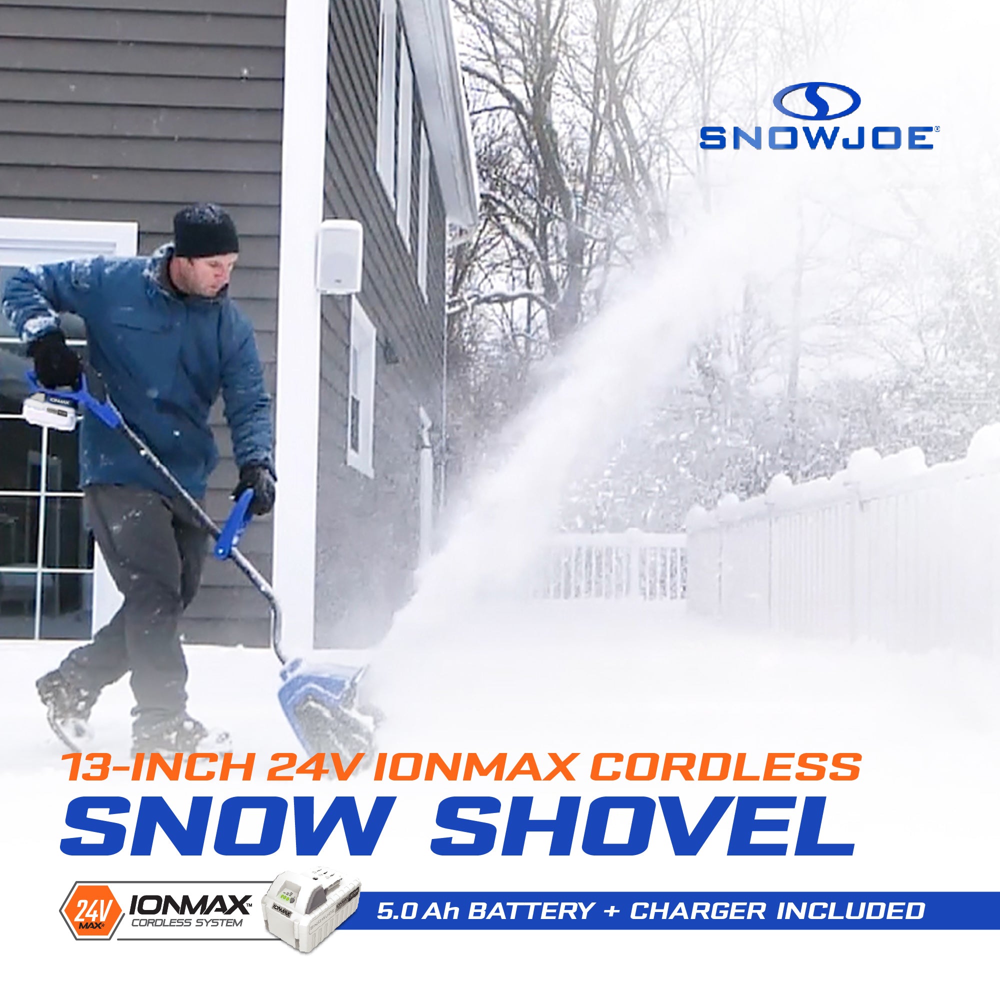 Snow Joe Cordless Snow Shovel Kit for Car Driveway Snow Removal, 24V-SS13-XR - VMInnovations