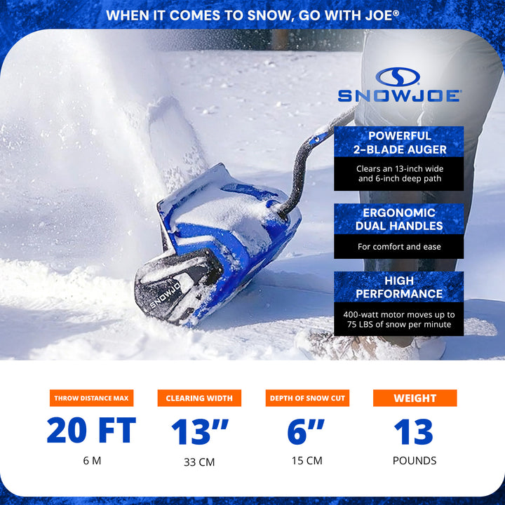 Snow Joe Cordless Snow Shovel Kit for Car Driveway Snow Removal, 24V-SS13-XR