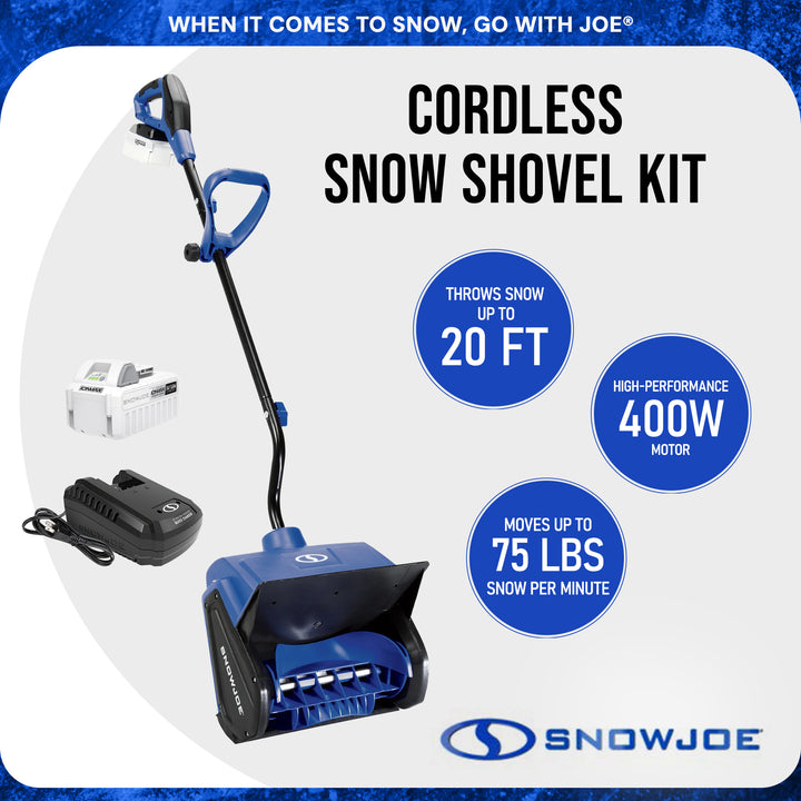 Snow Joe Cordless Snow Shovel Kit for Car Driveway Snow Removal, 24V-SS13-XR