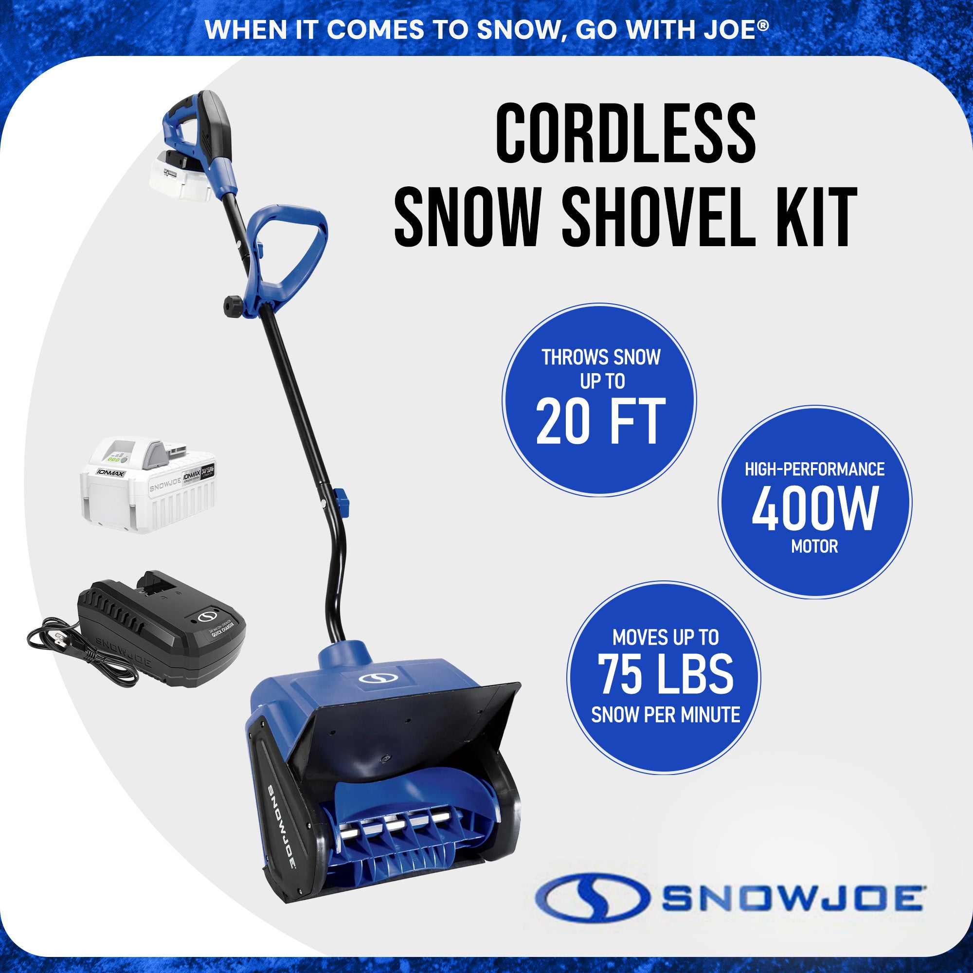 Snow Joe Cordless Snow Shovel Kit for Car Driveway Snow Removal (Used) - VMInnovations