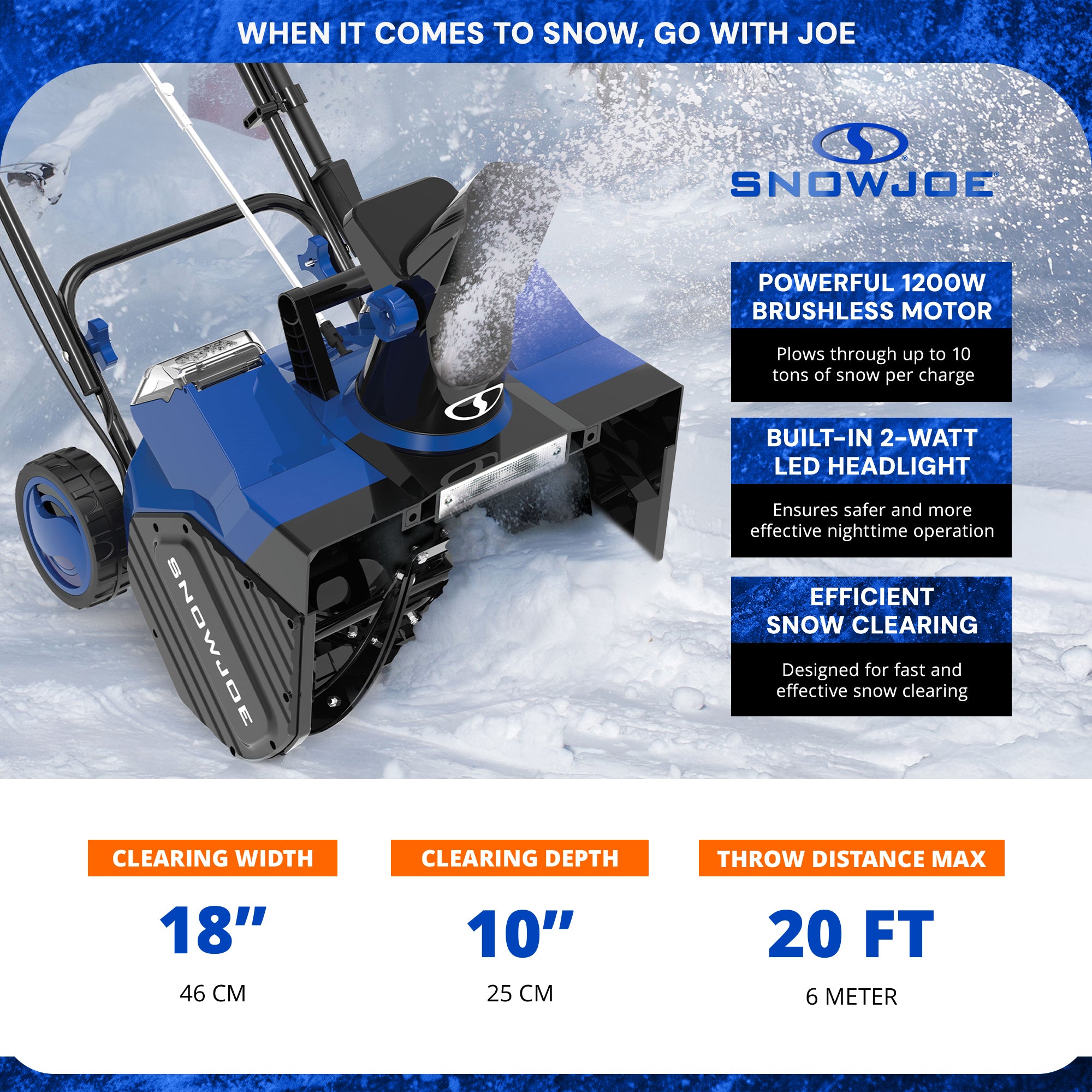 Snow Joe 24V Cordless Snow Blower with Electric Engine Type, 24V-X2-SB18 (Used) - VMInnovations