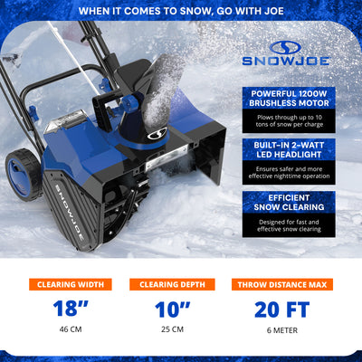 Snow Joe 24V Cordless Snow Blower with Electric Engine Type, 24V-X2-SB18 (Used) - VMInnovations