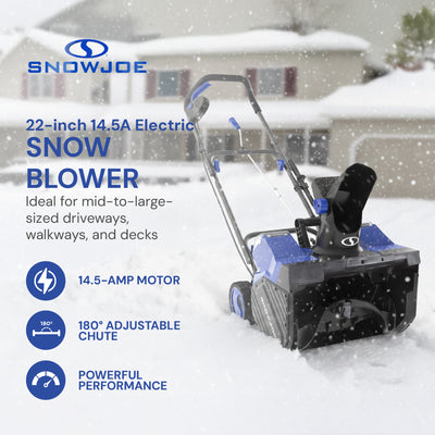 Snow Joe Electric Snow Blower, 22" 14.5-Amp Single Stage, LED Light (Open Box)