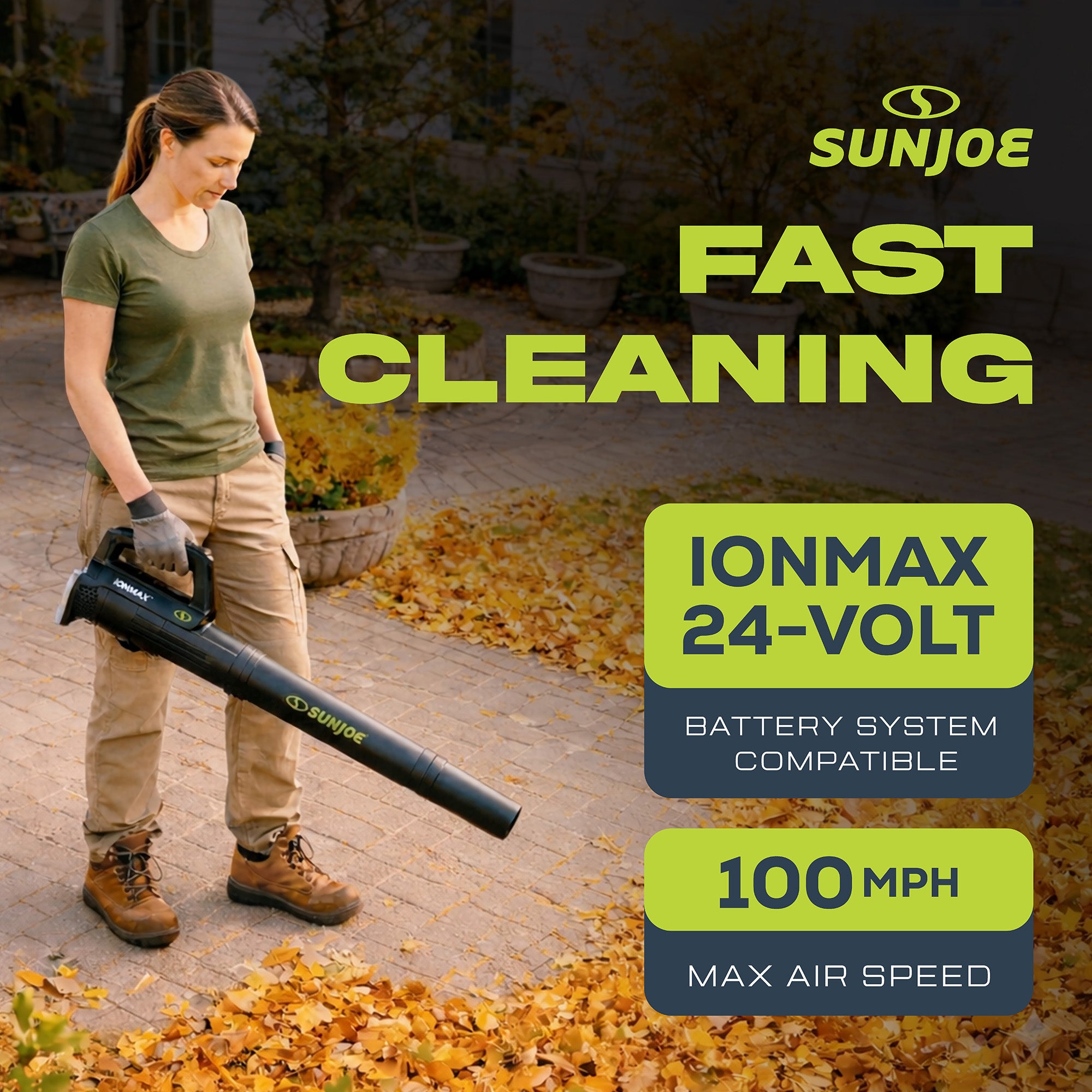 Sun Joe 24V Jet Leaf Blower Cordless Compact Turbine (Tool Only), 24V-TB-CT