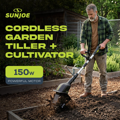 Sun Joe 24V IONMAX Cordless Garden Tiller + Cultivator (Tool Only), 24V-TLR-CT