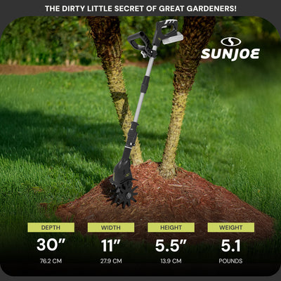 Sun Joe 24V IONMAX Cordless Garden Tiller + Cultivator, 24V-TLR-CT (Used) - VMInnovations