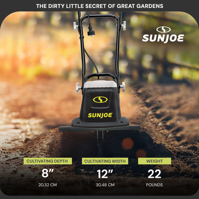 Sun Joe Electric Tiller/Cultivator, 3 Position Height Adjustment (Open Box) - VMInnovations