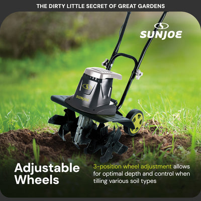 Sun Joe Electric Tiller/Cultivator, 3 Position Height Adjustment (Open Box) - VMInnovations