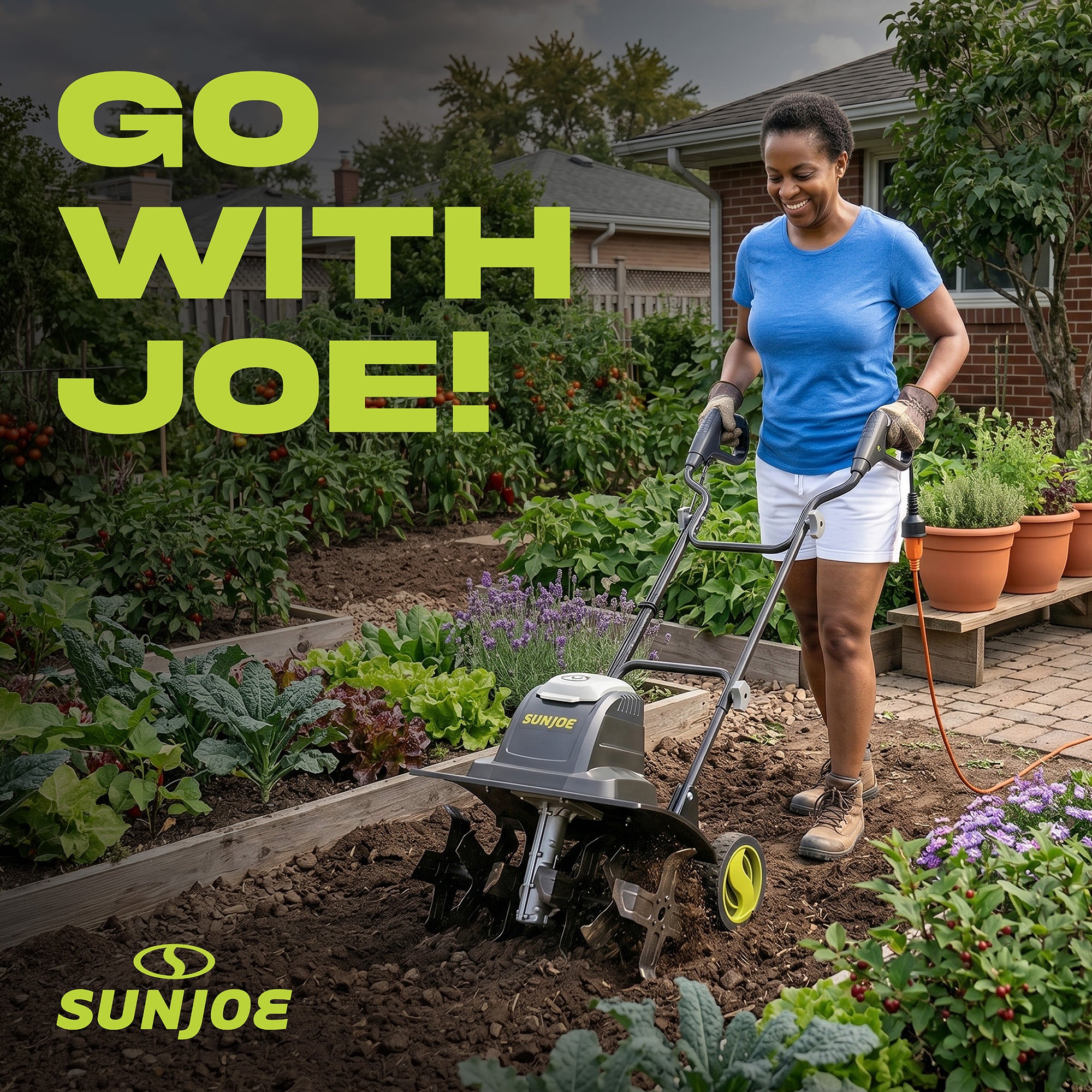 Sun Joe Electric Garden Tiller Cultivator, Steel Tines TJ605E (Open Box) - VMInnovations