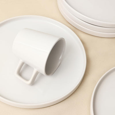Stone Lain Stoneware 16pcDinnerware Set, Service for 4, White Glossy (Open Box) - VMInnovations