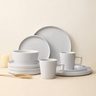 Stone Lain Stoneware 16pcDinnerware Set, Service for 4, White Glossy (Open Box) - VMInnovations