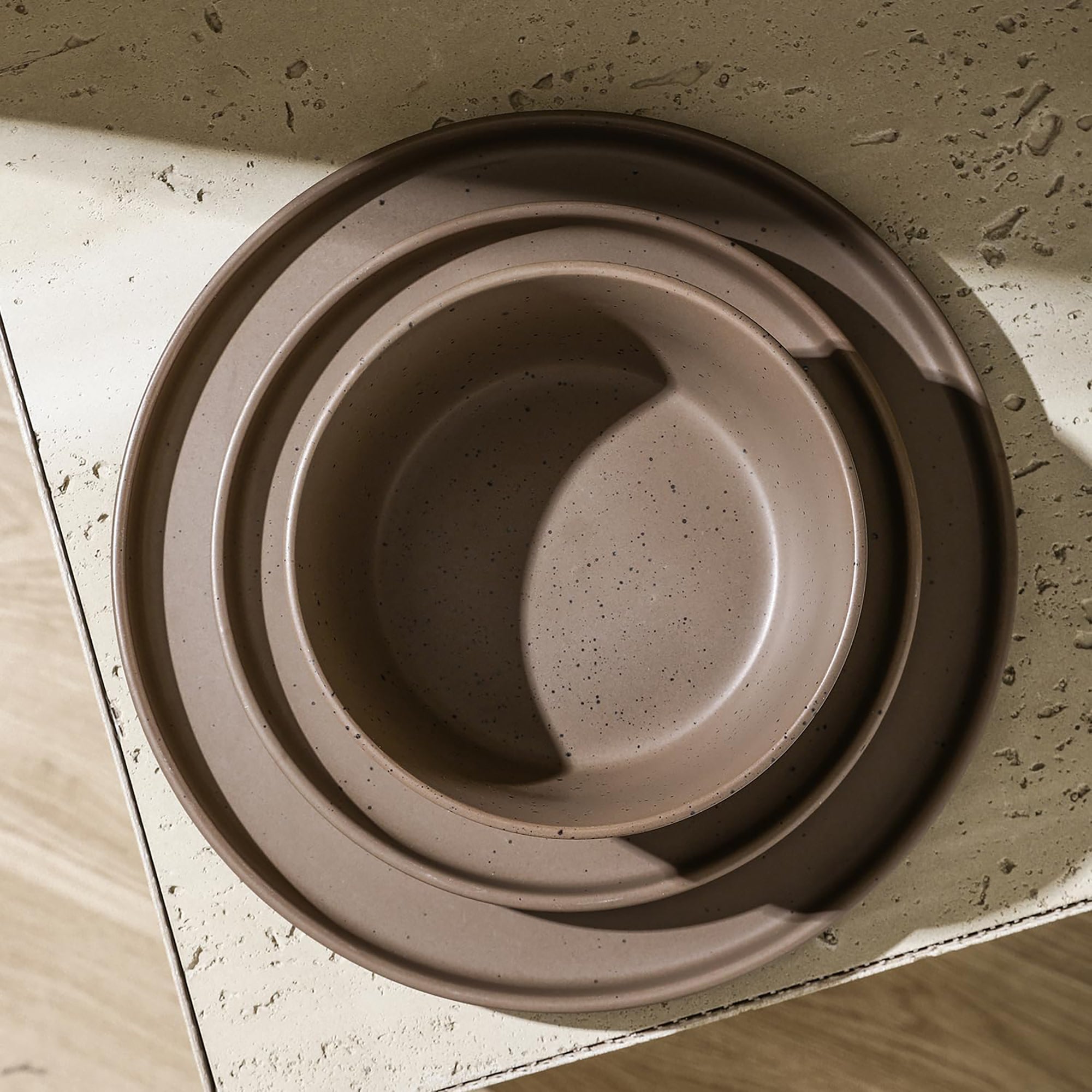 Stone Lain Celina Stoneware 16 Piece Dinnerware Set, Service for 4, Brown Matte - VMInnovations