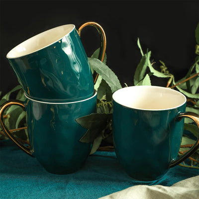 Stone Lain Florian Porcelain 16 Piece Dinnerware Set, Service for 4, Green - VMInnovations