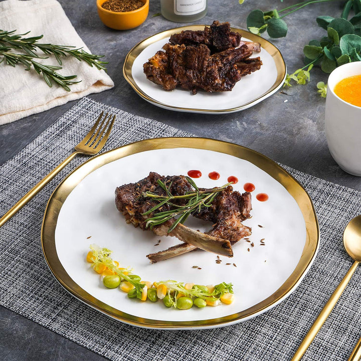 Stone Lain Florian Porcelain 16 Piece Dinnerware Set, Service for 4, White