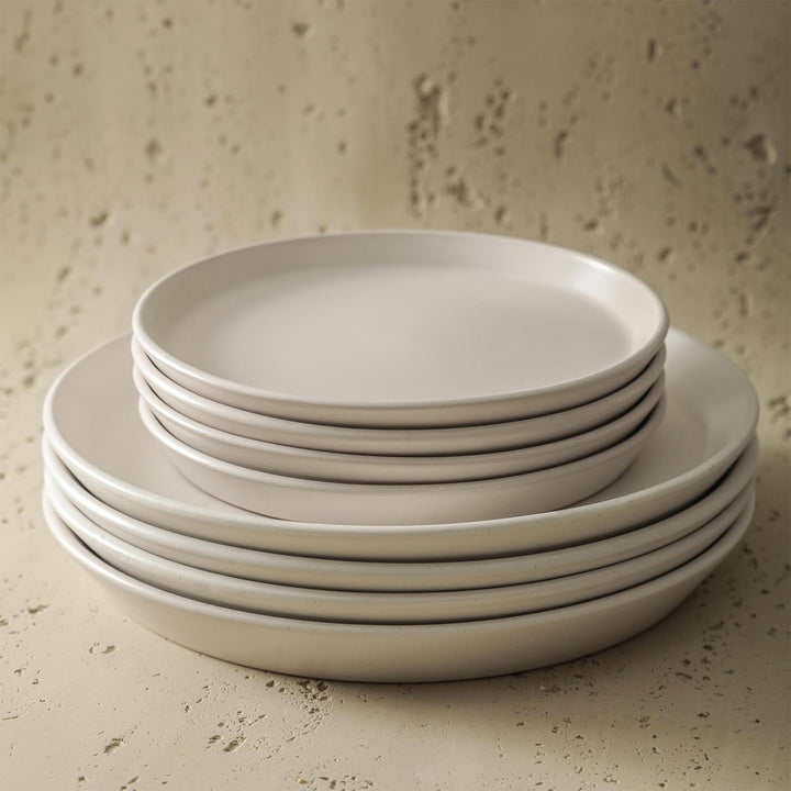 Stone Lain Albie Stoneware 32 Piece Dinnerware Set, Service for 8, White Speckle