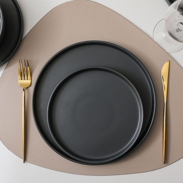 Stone Lain Celina Stoneware 16 Piece Dinnerware Set, Service for 4, Gray Matte