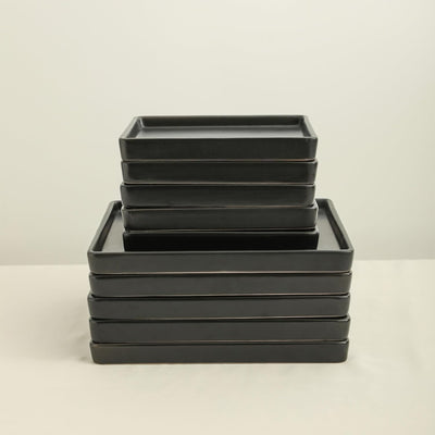 Stone Lain Grace Stoneware 12 Piece Dinnerware Set, Service for 4, Matte Black - VMInnovations