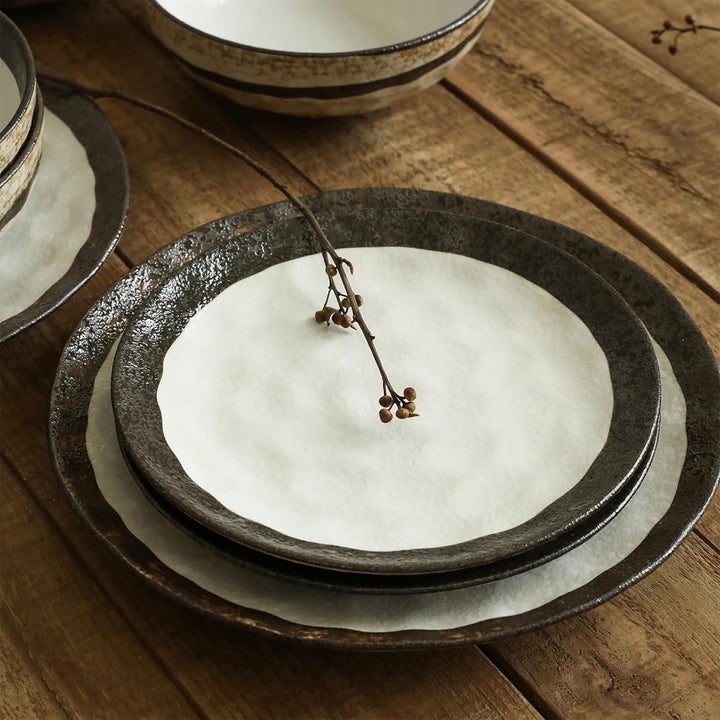 Stone Lain Lucy Porcelain 16 Piece Dinnerware Set, Service for 4 People, Beige