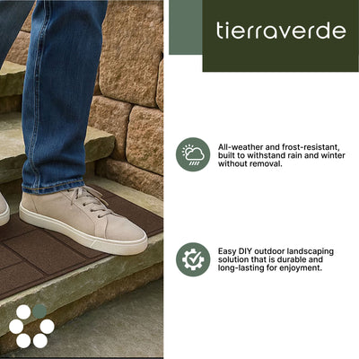 TierraVerde 4 Pack 10" x 24" Cobblestone Stair Tread Decorative Panels, (Used) - VMInnovations