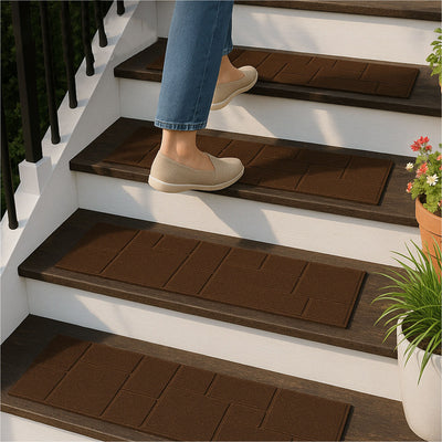 TierraVerde 4 Pack 10" x 24" Cobblestone Stair Tread Decorative Panels, (Used) - VMInnovations
