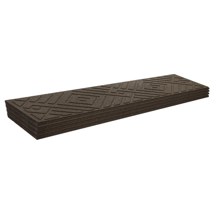 Garden Central 4 Pack 10"x36" Diamond Weave Stair Tread Decorative Panels, Brown