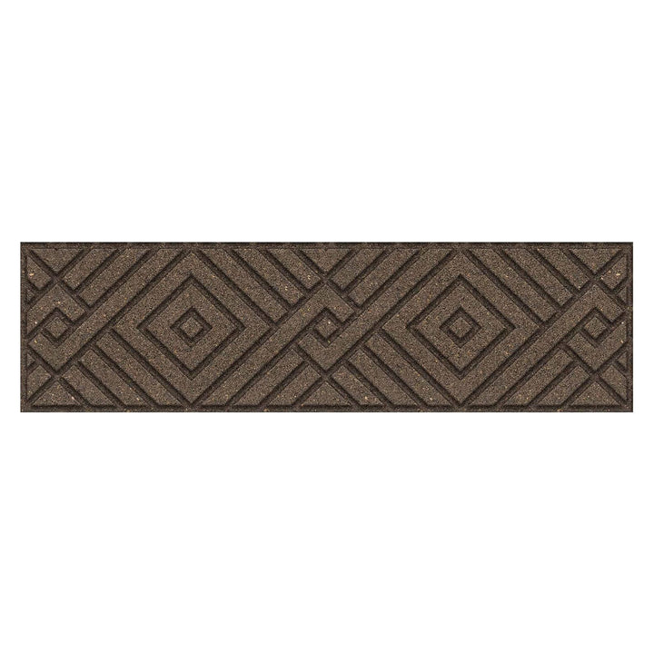 Garden Central 4 Pack 10"x36" Diamond Weave Stair Tread Decorative Panels, Brown