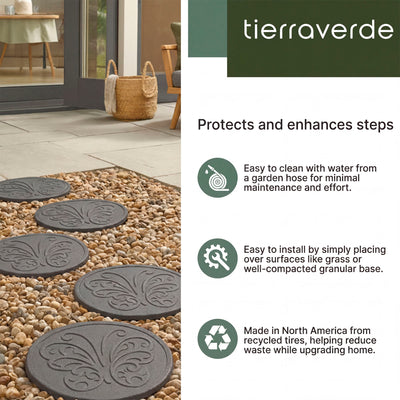 TierraVerde 4 Pack 18" x 18" Butterfly Round Decorative Stepping Stones, Grey - VMInnovations