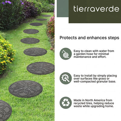 TierraVerde 4 Pack 18" x 18" Pendant Round Decorative Stepping Stones, Grey - VMInnovations
