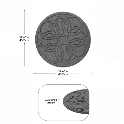 TierraVerde 4 Pack 18" x 18" Pendant Round Decorative Stepping Stones, Grey - VMInnovations