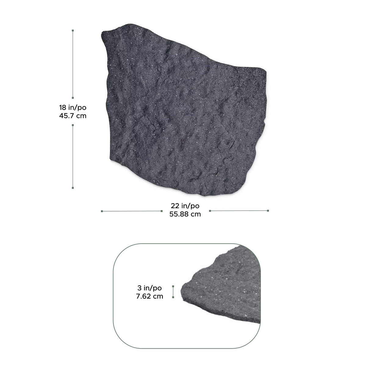 TierraVerde 4 Pack 18"x22" Natural Rock Stepping Stones for Walkways, Grey
