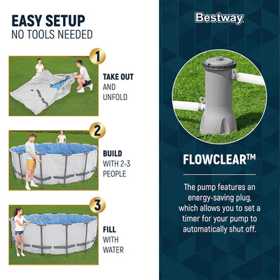 Bestway Steel Pro MAX 14'x48" Round Above Ground Pool with Pump & Cover, 2 Pack