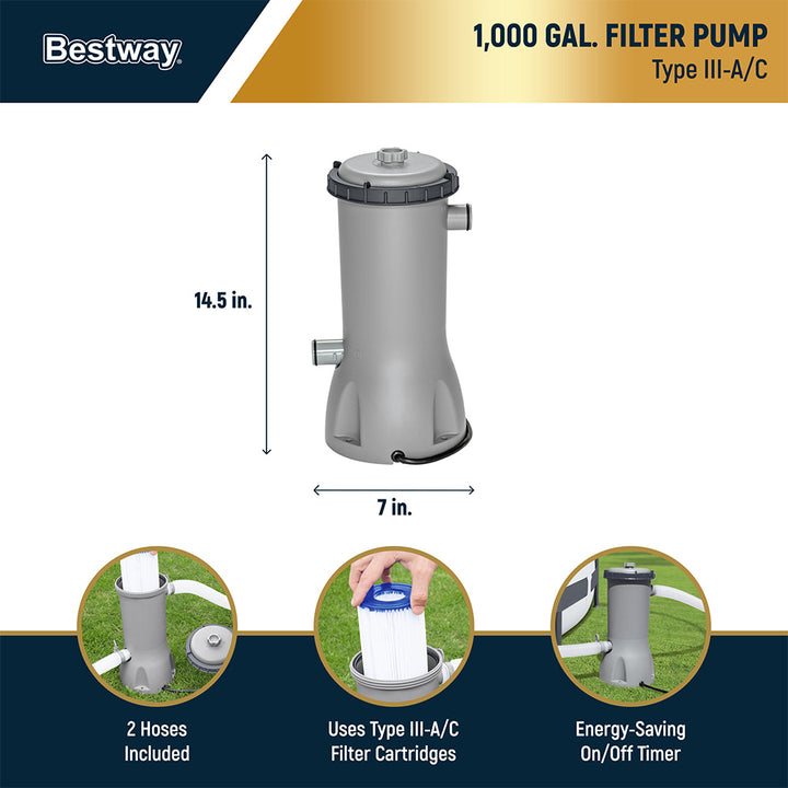 Bestway Steel Pro MAX 14'x48" Round Above Ground Pool with Pump & Cover, 2 Pack