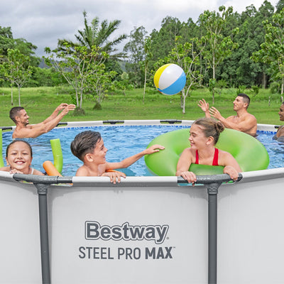 Bestway Steel Pro MAX 14'x48" Round Above Ground Pool with Pump & Cover, 2 Pack - VMInnovations