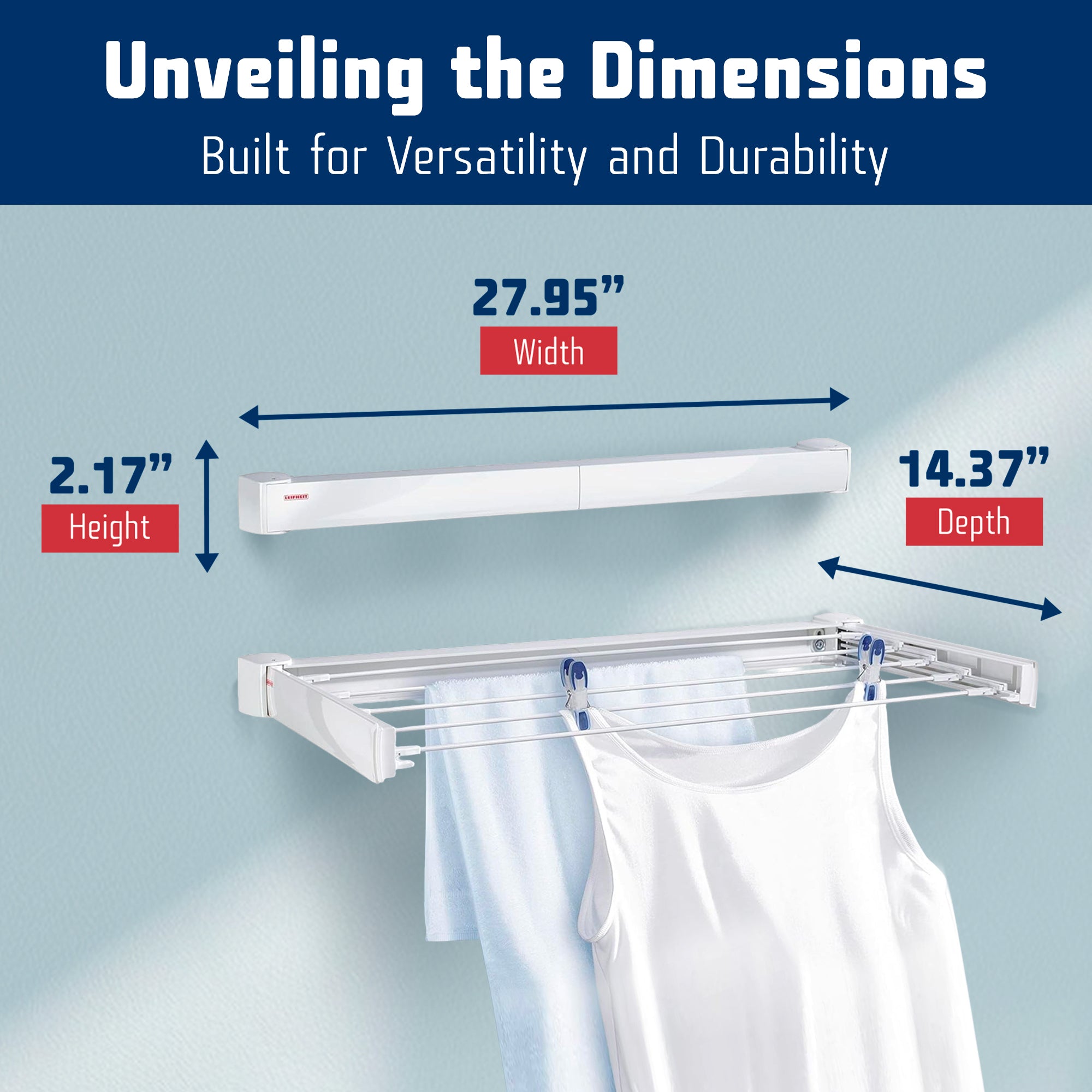 Leifheit Telegant 30 Protect Wall Dryer, Folding Laundry Drying Rack w/ 3m Space - VMInnovations