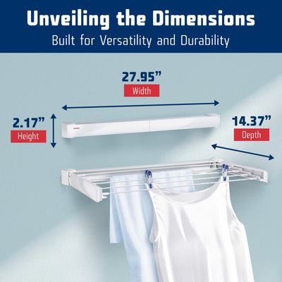 Leifheit Telegant 30 Protect Wall Dryer, Folding Laundry Drying Rack w/ 3m Space - VMInnovations