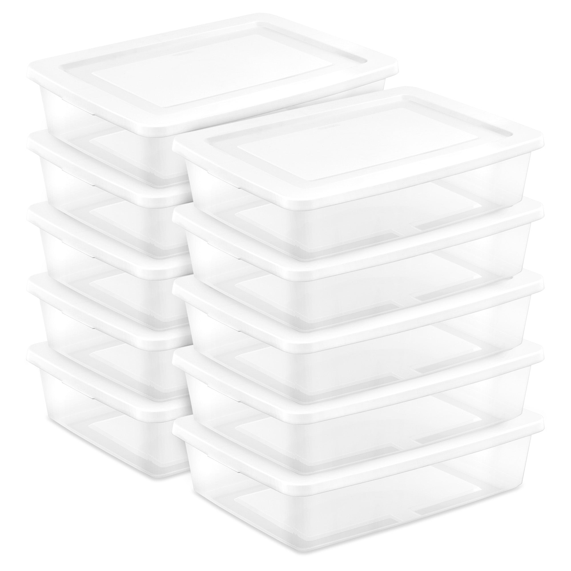 Sterilite 28 Qt Storage Box, Stackable Plastic Container Home Organizer, 10 Pack - VMInnovations
