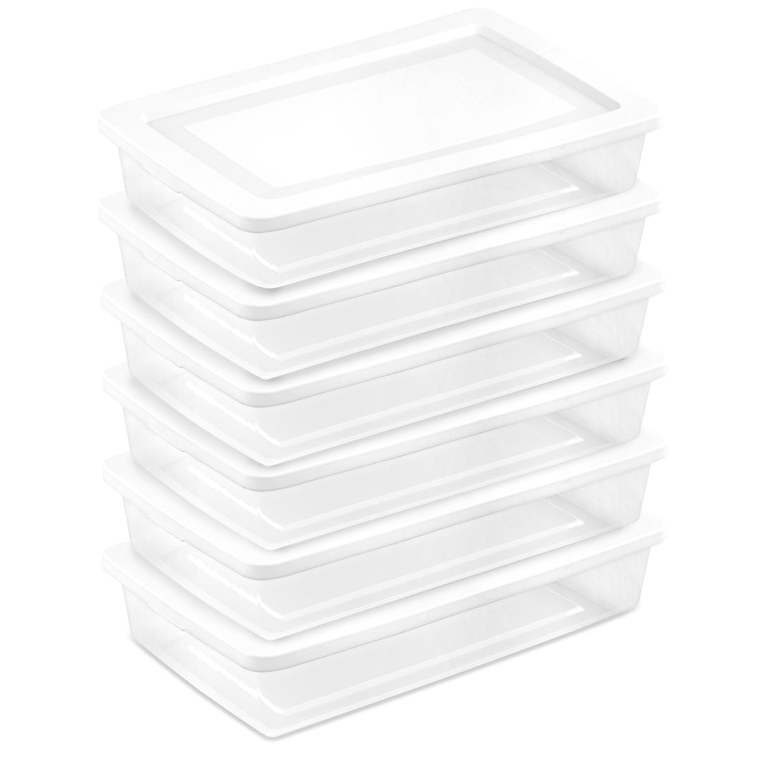 Sterilite 41 Qt Storage Box, Stackable Plastic Container, Home Organizer, 6 Pack
