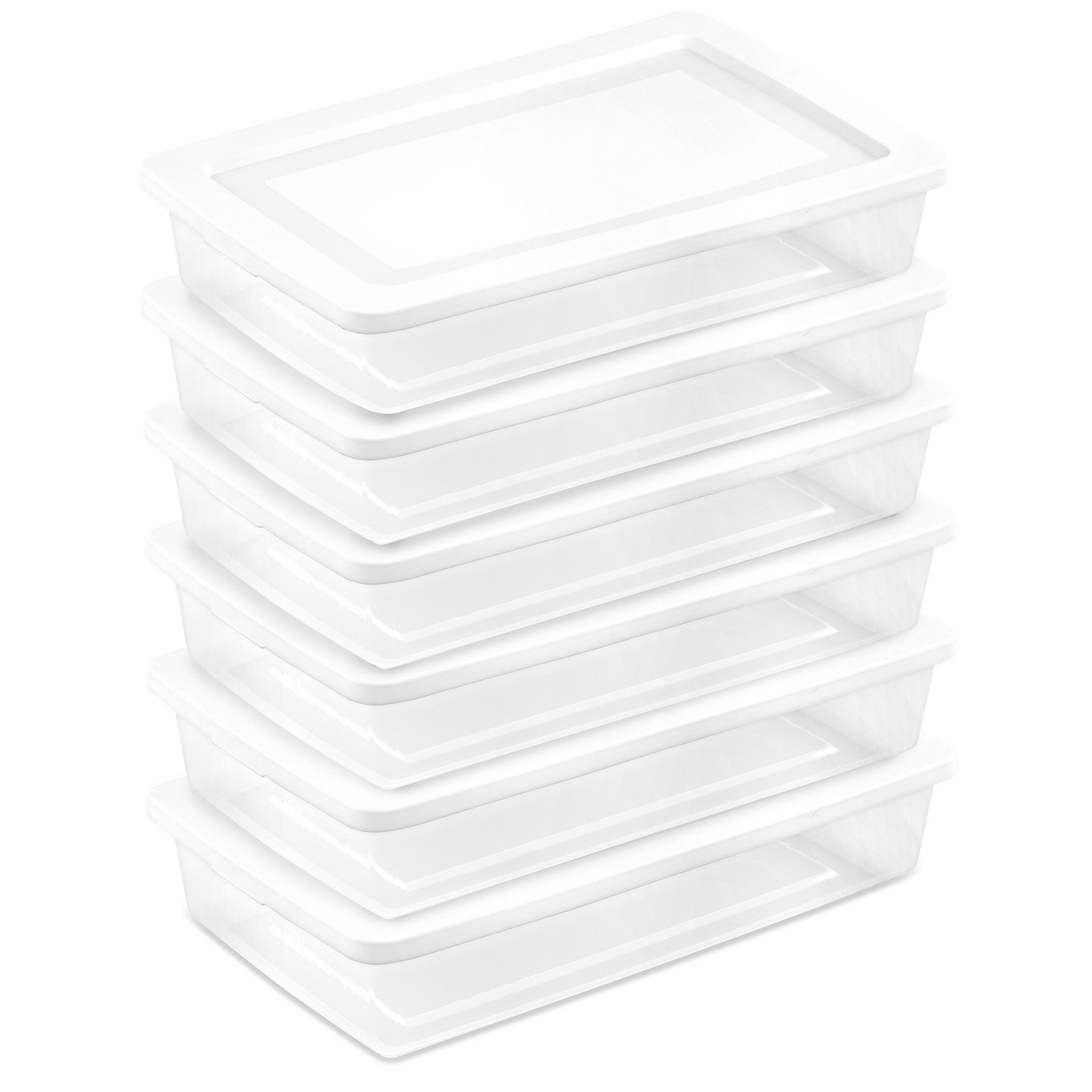 Sterilite 41 Qt Storage Box, Stackable Plastic Container, Home Organizer, 6 Pack - VMInnovations