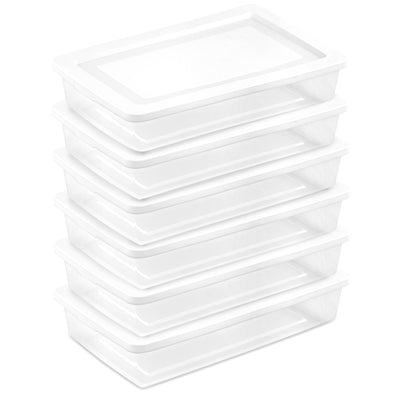 Sterilite 41 Qt Storage Box, Stackable Plastic Container, Home Organizer, 6 Pack - VMInnovations