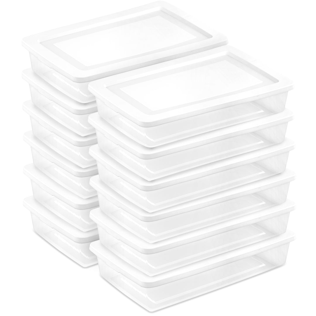 Sterilite 41 Qt Storage Box, Stackable Plastic Container Home Organizer, 12 Pack