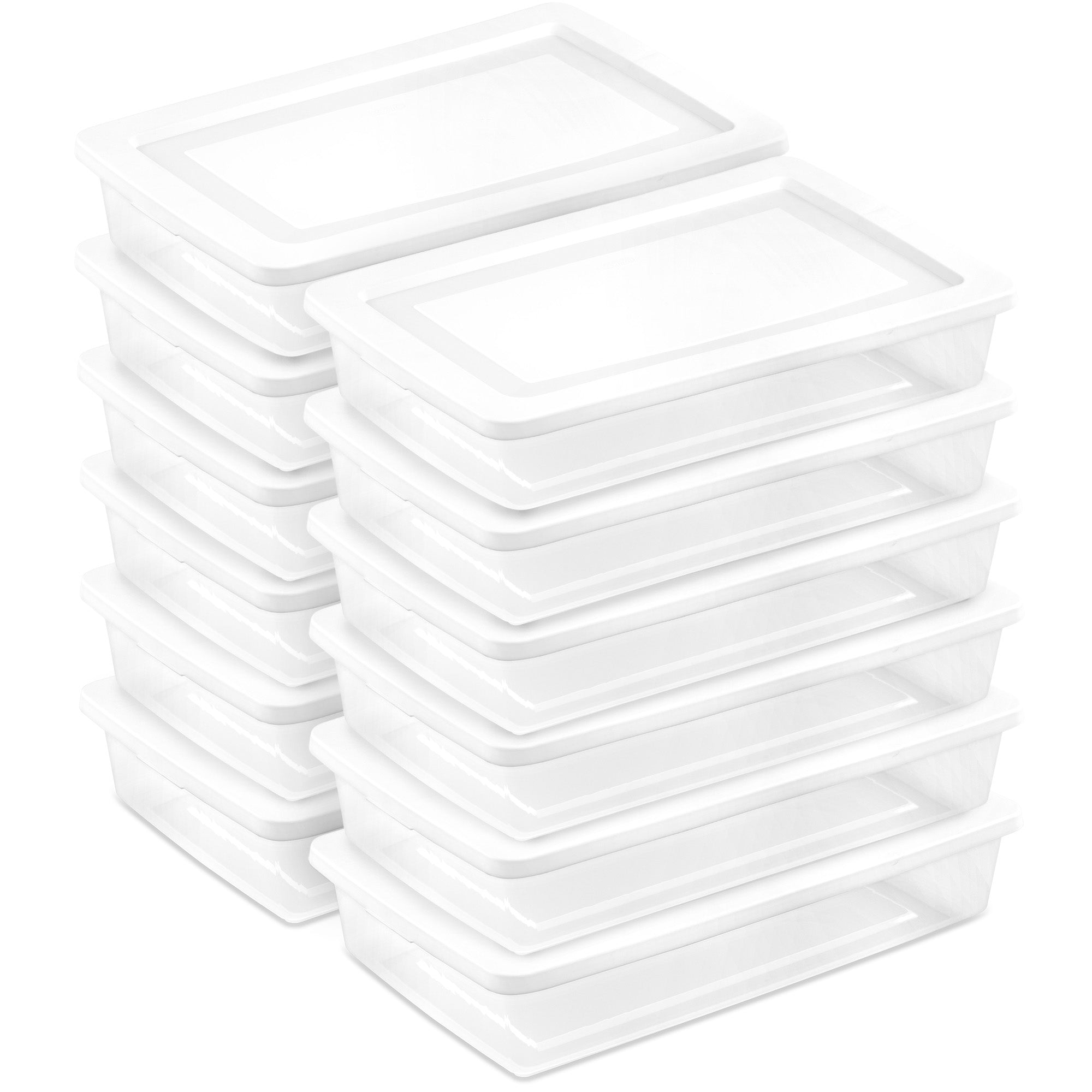 Sterilite 41 Qt Storage Box, Stackable Plastic Container Home Organizer, 12 Pack - VMInnovations