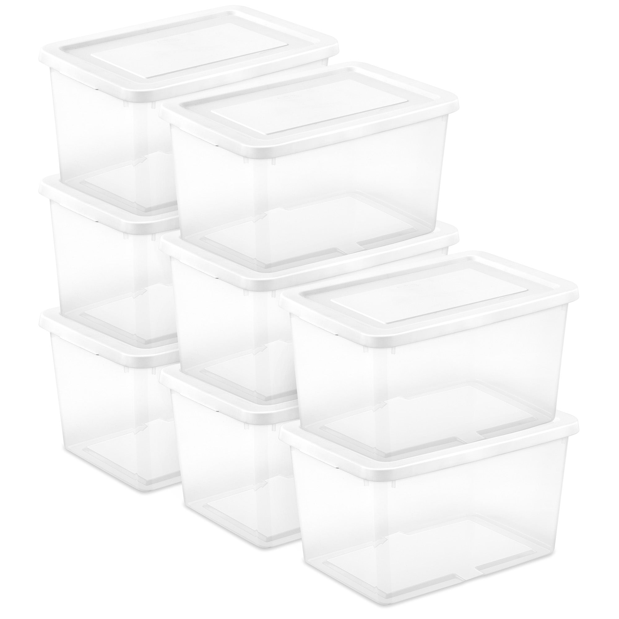 Sterilite 20 Qt Storage Box, Stackable Plastic Container, Home Organizer, 8 Pack - VMInnovations