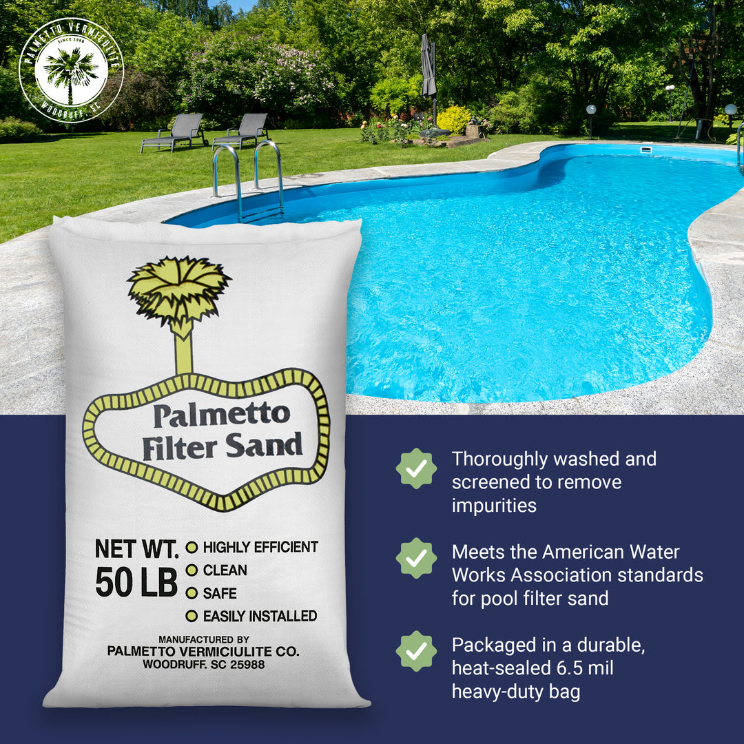 Palmetto 3 Pack Filter Sand Residential & Commercial Pool Sand Filters, 50 Pound