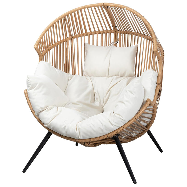 JAMFLY Chair, Oversized Lounger w/Cushion, Indoor & Outdoor, Beige(For Parts)