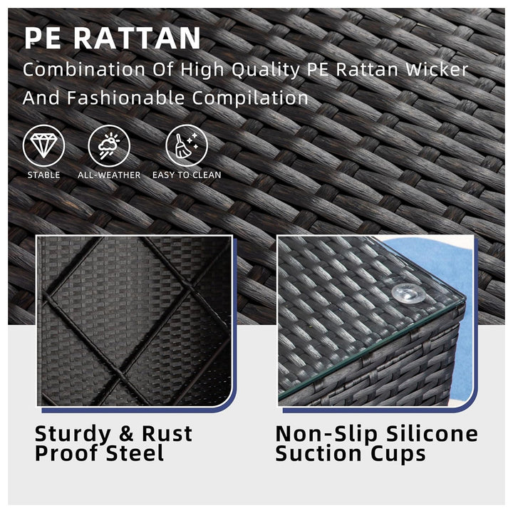 Vongrasig 5pc Patio Furniture Set, Outdoor Sofa w/Ottoman & Table, Beige(Used)