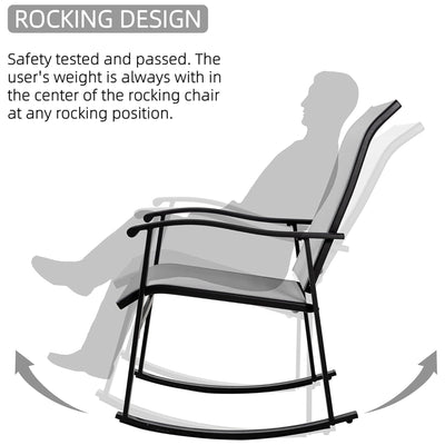 Vongrasig 3pc Outdoor Rocking Bistro Set w/ Patio Chairs & Table, Gray(Open Box) - VMInnovations