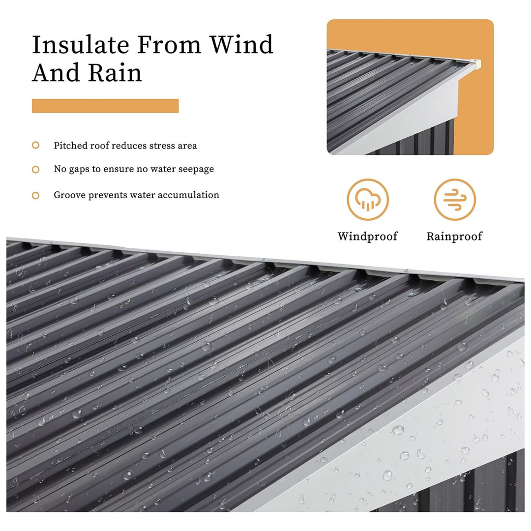 Vongrasig 5x3x6 Ft Storage Shed w/ Window & Lockable Door, Dark Gray (For Parts)