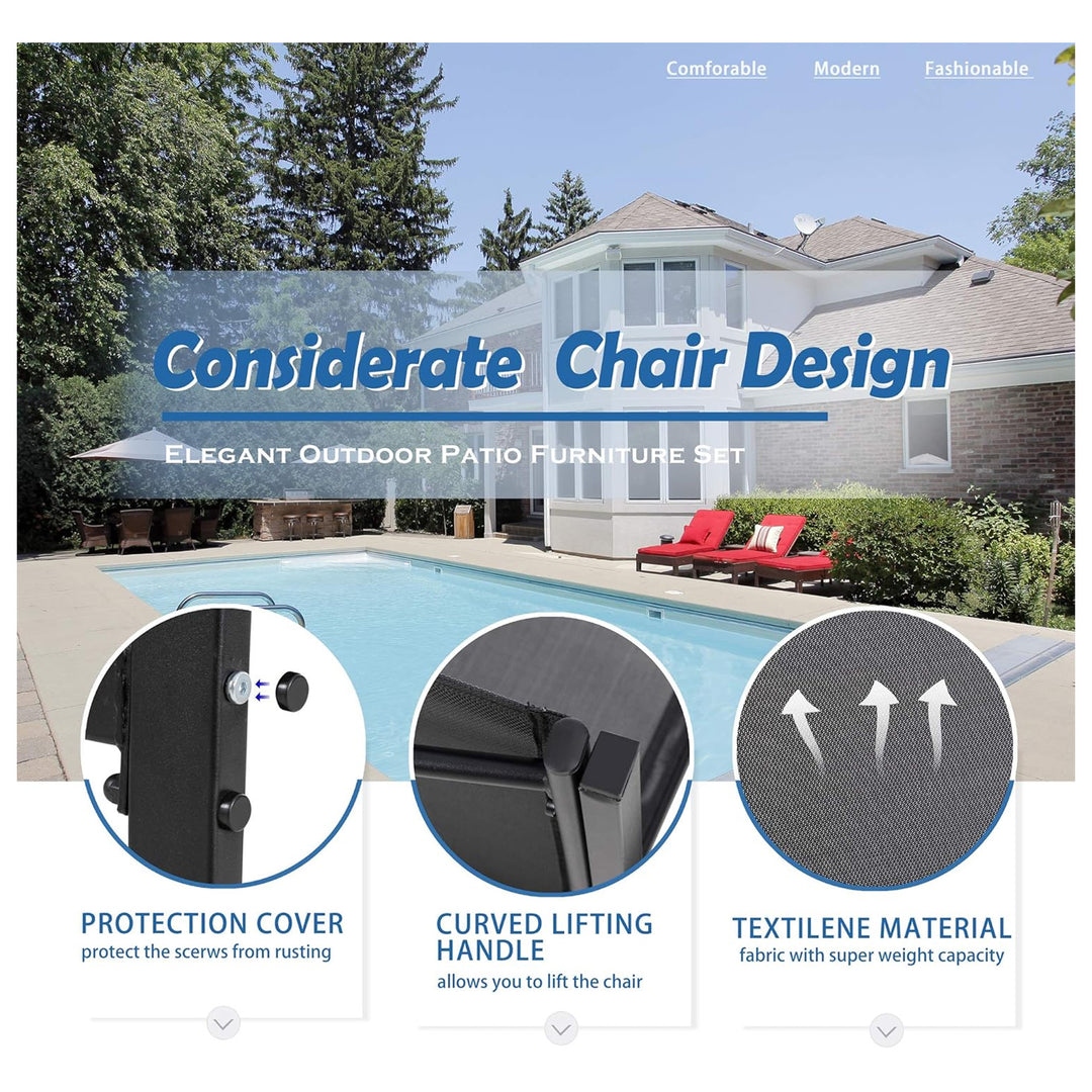 Vongrasig 4pc Patio Set, Outdoor Chairs & Loveseat Table, Black(Open Box) - VMInnovations